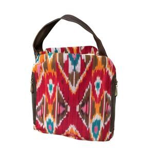 Bryna Bohemian Aztec Fabric Leather Bag Southwestern Hobo Large Lined